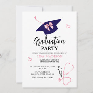 RN Modern Nursing Graduation Party Kaart