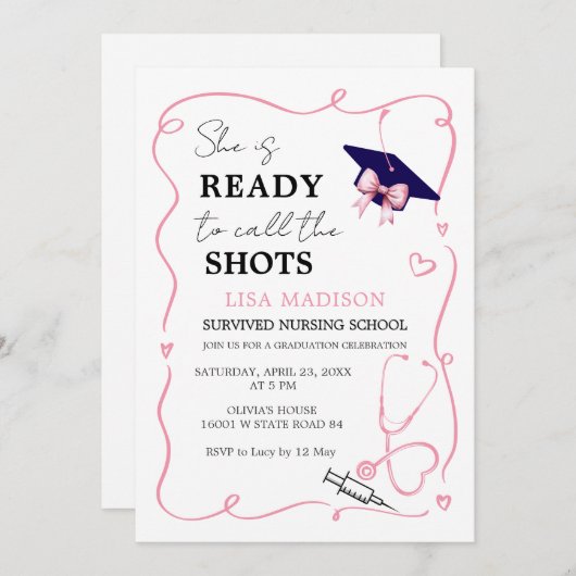 RN moderne verpleging ze is klaar om de schoten te Kaart (Voorkant / Achterkant)