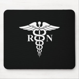 Rn Nurse Caduceus Medical Symbool Verpleegend Logo Muismat