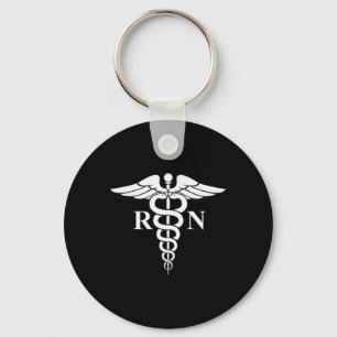 Rn Nurse Caduceus Medical Symbool Verpleegend Logo Sleutelhanger