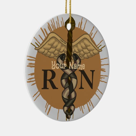 RN Nurse Caduceus-Ornament Keramisch Ornament (Rechts)