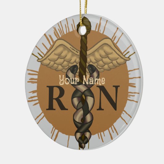 RN Nurse Caduceus-Ornament Keramisch Ornament (Links)