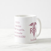 RN Nurse Gift - Personaliseer - Roze Koffiemok (Voorkant rechts)
