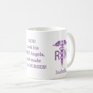 RN Nurse Gift - Personaliseren - Paarse Koffiemok