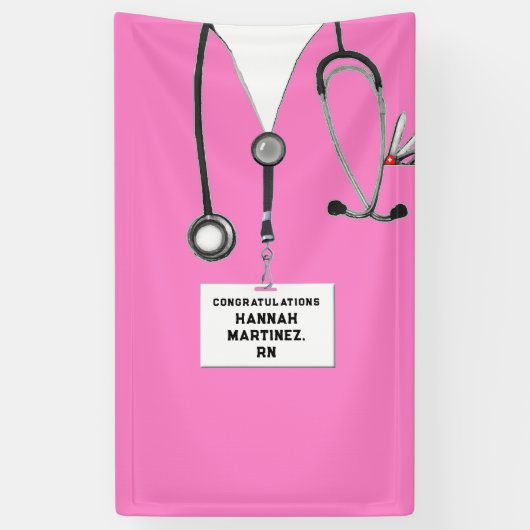 RN Nurse Graduation Party Banner (Verticaal)