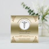 RN Nurse Graduation Party | Gold Pinning Ceremony Kaart (Staand voorkant)