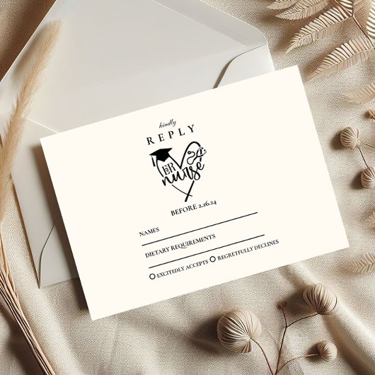 RN Nurse Graduation Party RSVP Kaartje