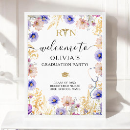RN Nurse Graduation Party Wildflowers Welkom Poster