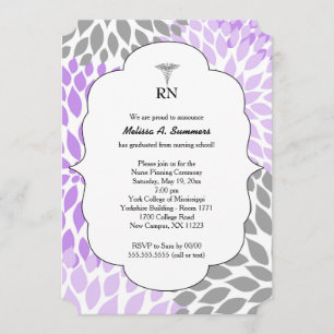 RN Nurse pinning ceremonie nodigt lavender uit Kaart