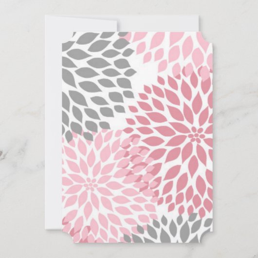 RN Nurse pinning ceremonie nodigt roze grijze bloe Kaart (Achterkant)