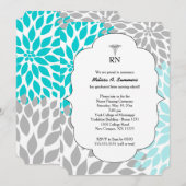 RN Nurse pinning ceremony nodigt turquoise uit Kaart (Voorkant / Achterkant)