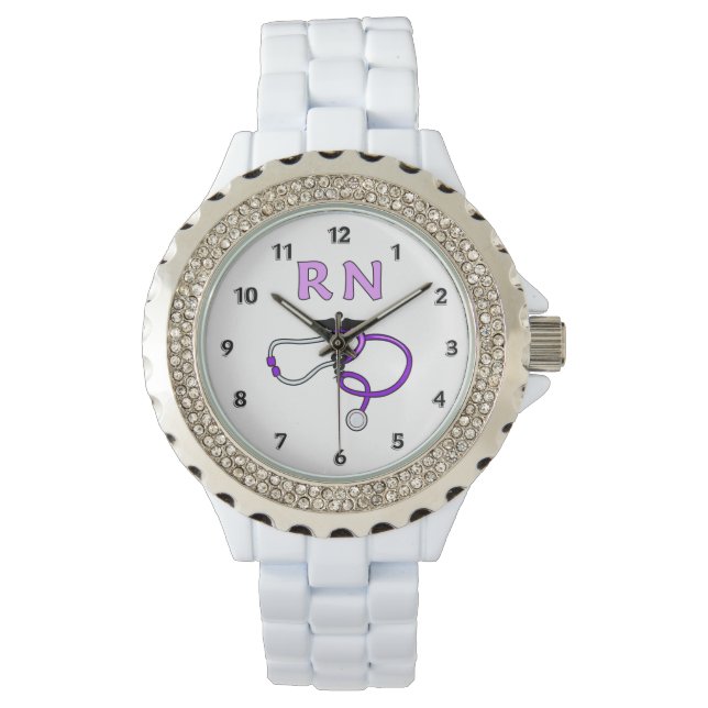 RN Nurses Stethoscoop Horloge (Voorkant)