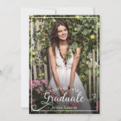 RN Nursing Graduation Party Roos Gold Floral foto Kaart (Voorkant)