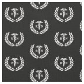 RN Nursing School Afstuderen Pattern Black Stof (Close Up)