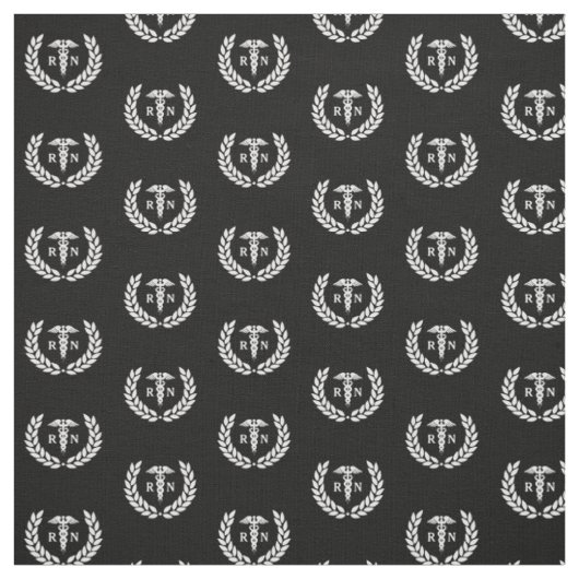 RN Nursing School Afstuderen Pattern Black Stof (Swatch)