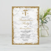 RN Nursing School Gold Marble Photo Afstuderen Kaart (Staand voorkant)