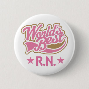 RN of geregistreerde zuster Gift Ronde Button 5,7 Cm
