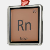 Rn - Periodiek tabelsymbool voor de chemie van reg Metalen Ornament (Links)