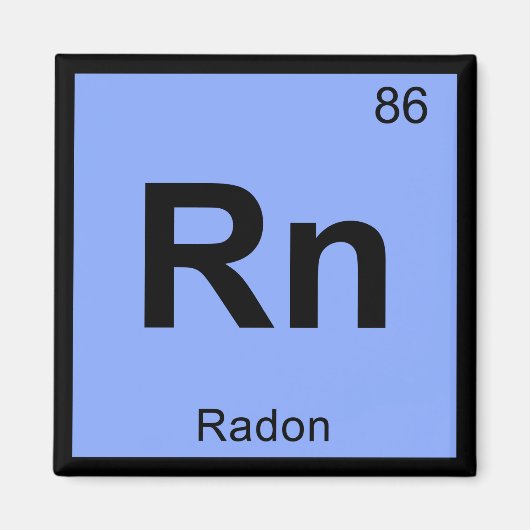 Rn - Radon Chemistry Periodic Table Symbol Magneet (Voorkant)