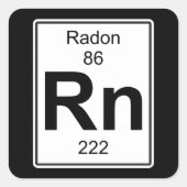 RN - Radon Vierkante Sticker (Voorkant)