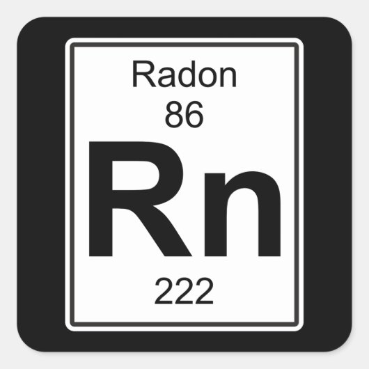 RN - Radon Vierkante Sticker (Voorkant)