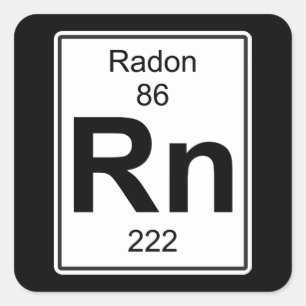 Rn - Radon Vierkante Sticker