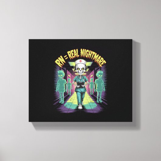 RN = Real Nightmare Halloween Nurse  Canvas Afdruk (Voorkant)