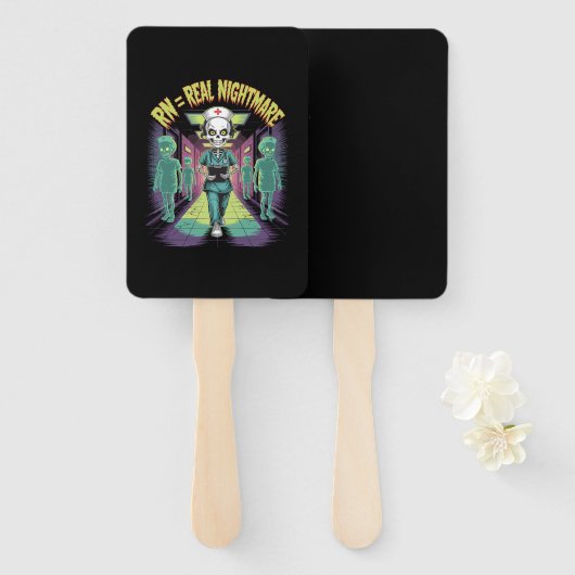 RN = Real Nightmare Halloween Nurse  Handwaaier (Voorkant en achterkant)