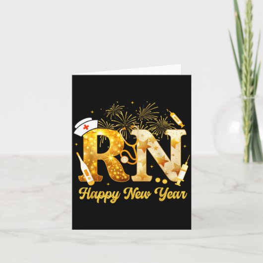 Rn Registered Nurse Happy New Year 2026 Fireworks  Kaart (Voorkant)