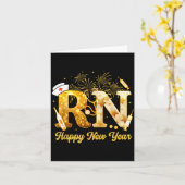 Rn Registered Nurse Happy New Year 2026 Fireworks  Kaart (Gele Bloem)