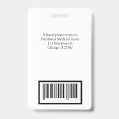 RN Registered Nurse naam Badge Scanner Code (Achterkant)
