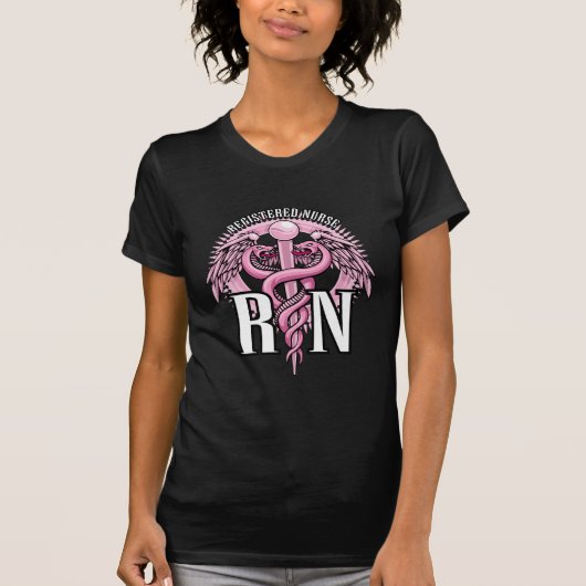 RN Roze Caduceus T-shirt (Voorkant)