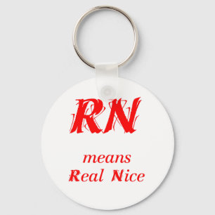 RN staat voor Real Nice (rood) Sleutelhanger