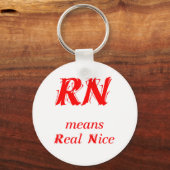 RN staat voor Real Nice (rood) Sleutelhanger (Voorkant)