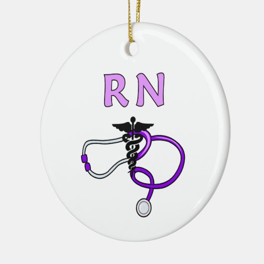 RN Stethoscoop Keramisch Ornament (Links)