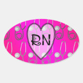 RN Stethoscoopontwerp Ovale Sticker (Voorkant)