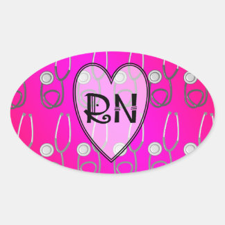 RN Stethoscoopontwerp Ovale Sticker