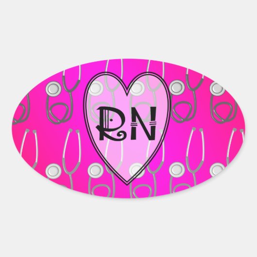RN Stethoscoopontwerp Ovale Sticker (Voorkant)