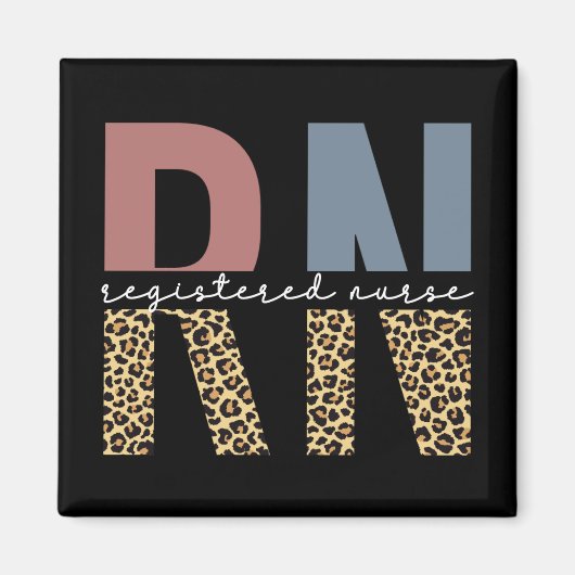 Rn.t. geregistreerd zuster Cheetah Print Afstudere Magneet (Voorkant)