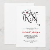 Rn.v.t. ceremonie uitnodigen, leuk zuster afstuder kaart (Voorkant / Achterkant)