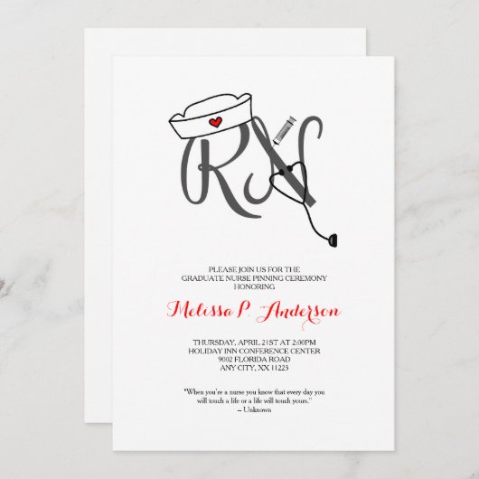 Rn.v.t. ceremonie uitnodigen, leuk zuster afstuder kaart (Voorkant / Achterkant)