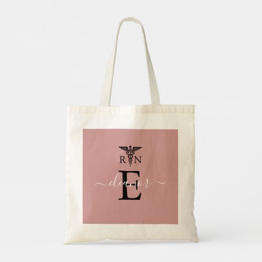 Rn.v.t. geregistreerd zuster Blush roze monogram Tote Bag (Achterkant)