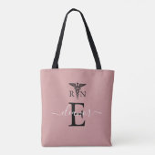 Rn.v.t. geregistreerd zuster Blush roze monogram Tote Bag (Achterkant)
