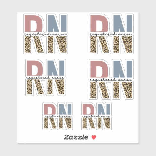 Rn.v.t. geregistreerd zuster Cheetah Print Zurse A Sticker (Vel)