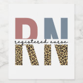 Rn.v.t. geregistreerd zuster Cheetah Print Zurse A Wijn Etiket (Enkel label)