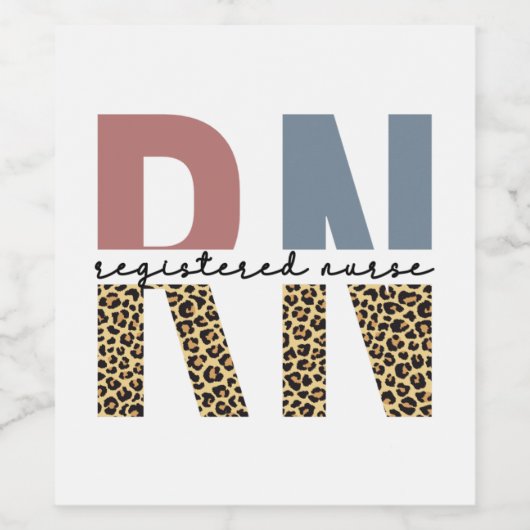 Rn.v.t. geregistreerd zuster Cheetah Print Zurse A Wijn Etiket (Enkel label)