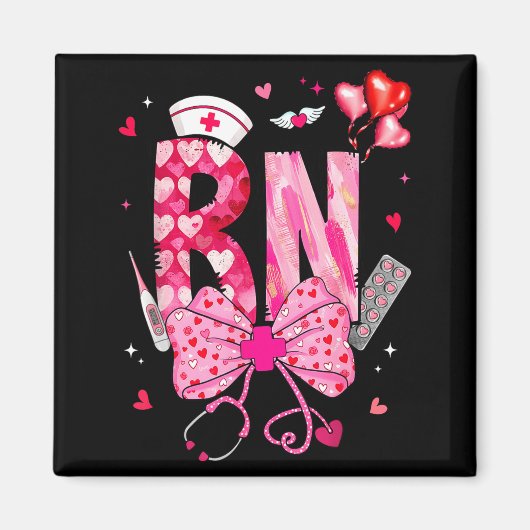 Rn Valentine Coquette Bow Stethoscope Nurse Girl W Magneet (Voorkant)