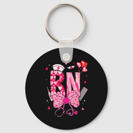 Rn Valentine Coquette Bow Stethoscope Nurse Girl W Sleutelhanger (Voorkant)