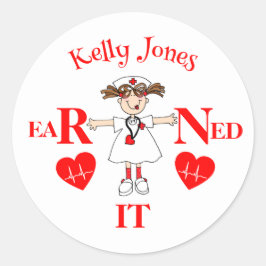 RN verdiende het afstuderen Ronde Sticker