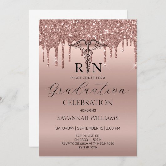 RN Verpleegkundig Afstuderen Celebration Kaart (Voorkant / Achterkant)